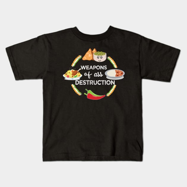 Indian food Samosa Curry Biryani Chilli Hindi India Kids T-Shirt by alltheprints